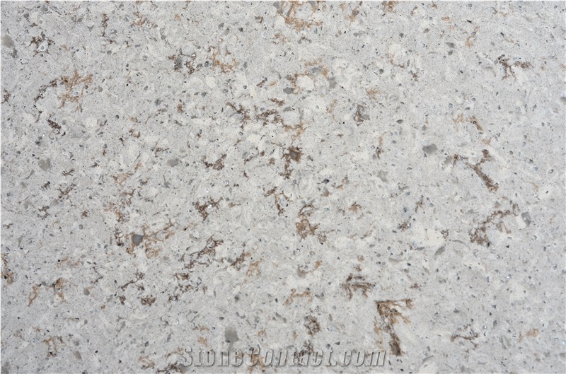 Dirt-Proof Brown Grains Quartz Slabs for Kitchen Top