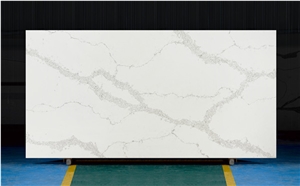 Engineered White Calacatta Quartz Stone Slab