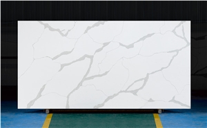 Engineered White Calacatta Quartz Stone Slab
