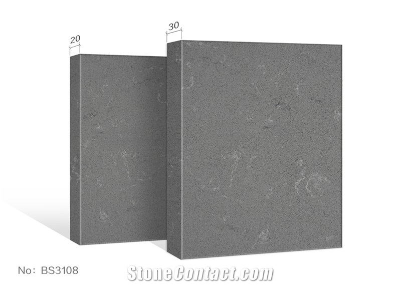 Goletop Supplier Grey Quartz Stone Slabs
