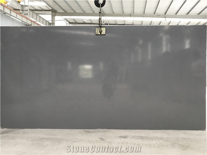 Grain Grey Quartz Slabs for Kitchen Countertop