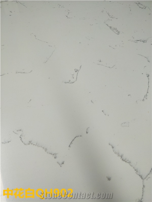 High Quality Made Calacatta White Quartz Slabs