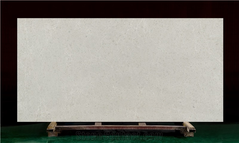 Light Grey Calacatta Quartz Kitchen Slabs