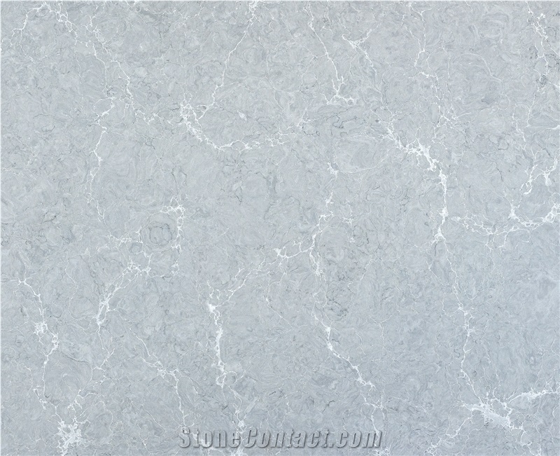 Light Grey Calacatta Quartz Slabs for Kitchen Top