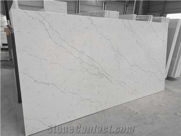 New White Calacatta Quartz Slab