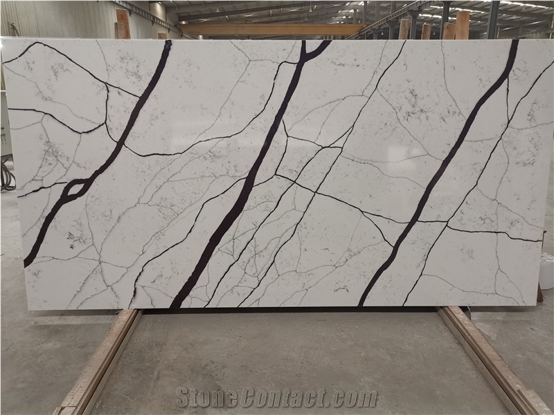 New White Calacatta Quartz Slab