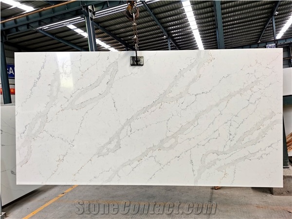 New White Calacatta Quartz Slab