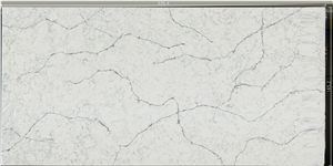 Polished Grey Vein Calacatta Quartz Kitchen Slab