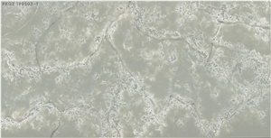 Polished Grey Vein Calacatta Quartz Kitchen Slab