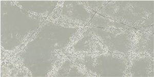 Polished Grey Vein Calacatta Quartz Kitchen Slab