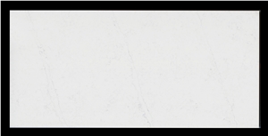 Polished White Vein Carrara Quartz Bathroom Slab