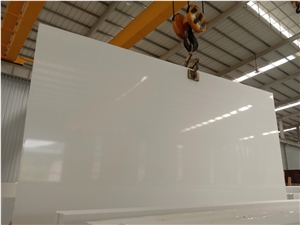 Pure White Calacatta Quartz Countertop Slab