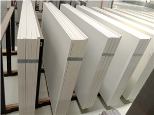 Pure White Calacatta Quartz Countertop Slab