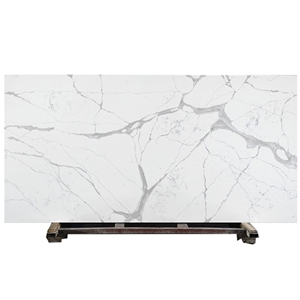 Quartz Stone White Calacatta Quartz Slabs Tiles