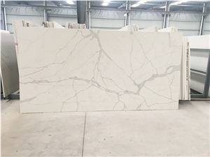 Quartz Stone White Calacatta Quartz Slabs Tiles