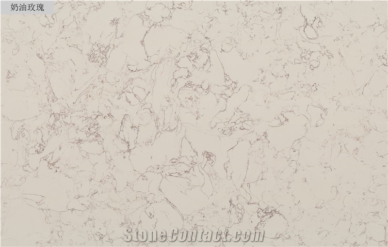 Rose Pattern Quartz Stone Slabs Wall Tiles