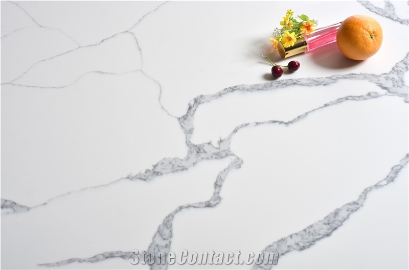 White Artificial Quartz Stone Slabs Wall Tiles