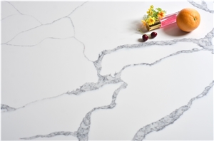White Artificial Quartz Stone Slabs Wall Tiles