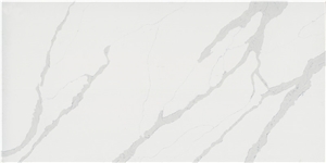 White Calacatta Quartz Slabs for Bathroom