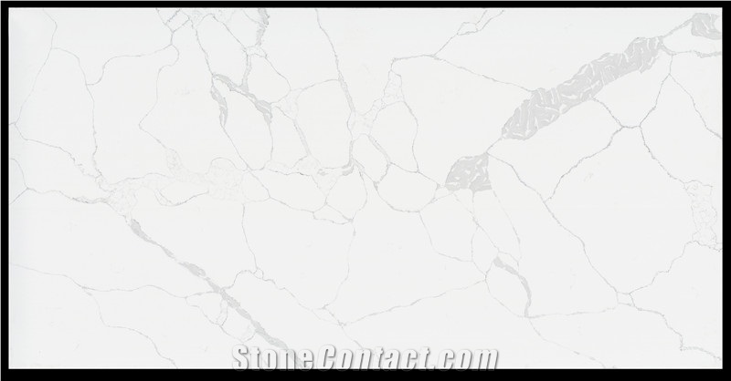White Calacatta Quartz Slabs for Bathroom
