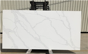 White Calacatta Quartz Slabs for Bathroom