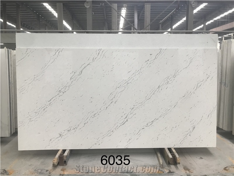 White Calacatta Quartz Slabs