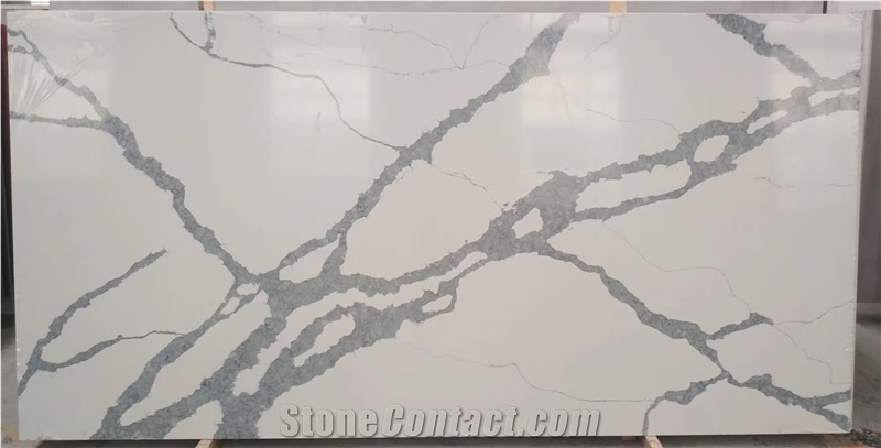 White Calacatta Quartz Slabs