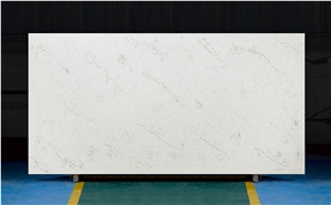 White Calacatta Quartz Stone Kitchen Project Slab