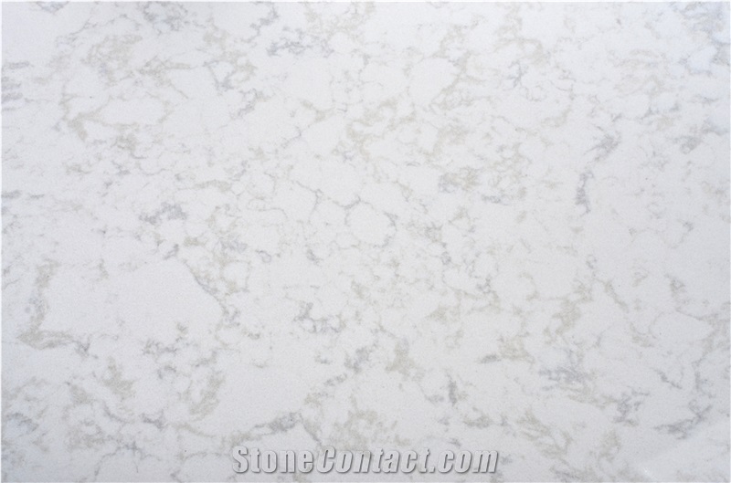 White Carrara Quartz Slab for Kitchen Top