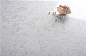 White Flower Artificial Quartz Stone Slabs