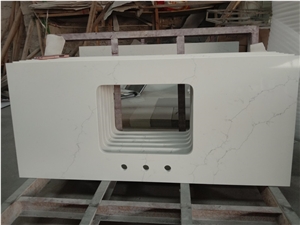 White Polished Calacatta Quartz Countertops
