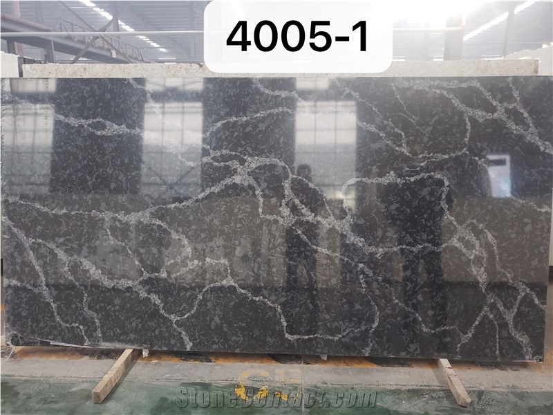 White Veins Calacatta Quartz Bathroom Slabs