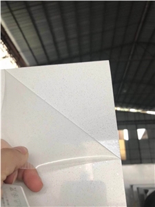 Artificial Quartz White with Crystal Panels