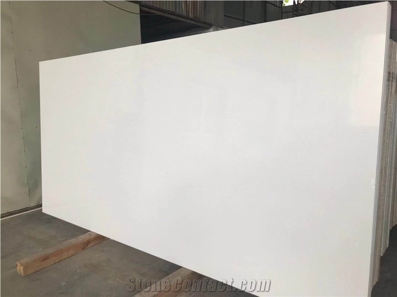 Artificial Quartz White with Crystal Panels
