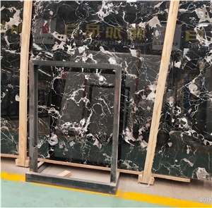 China Century Ice Black Marble Big Slab Polished