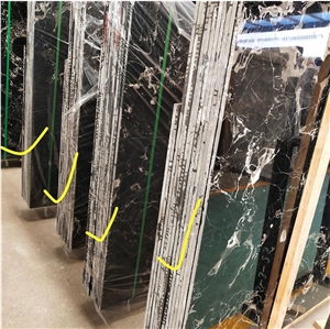 China Century Ice Black Marble Big Slab Polished