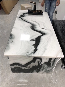 China Panda White Marble Black Veins Countertop
