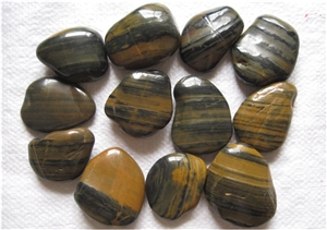 High Gloss Honed Tiger Veins River Pebblestone