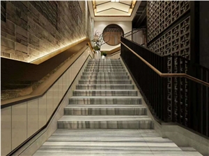 Light Grey Marble Step Floor Stairs Tile