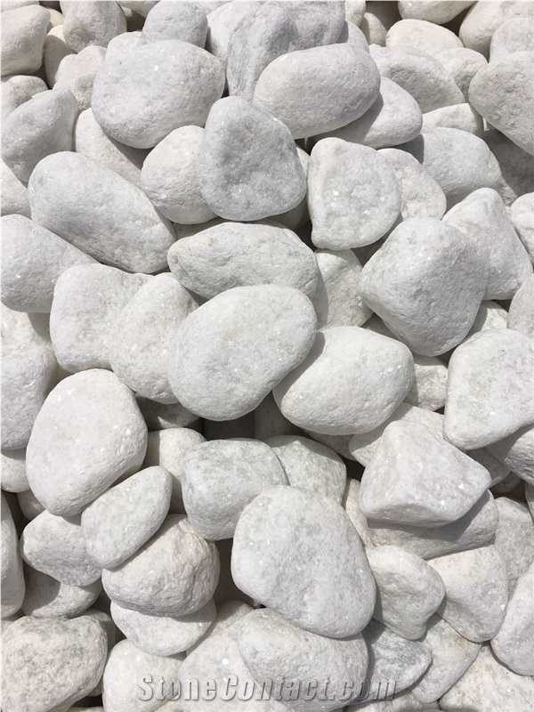 Nature Carrara White Marble Pebblestone Ton Sale