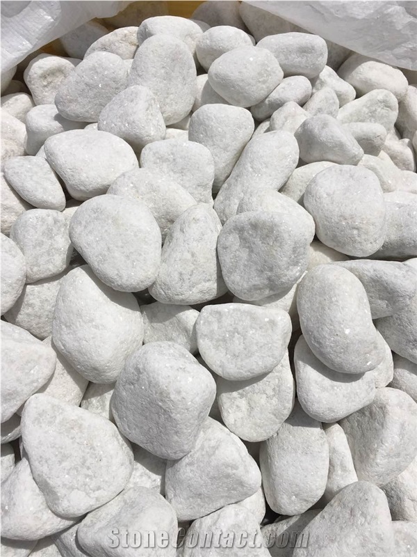 Nature Carrara White Marble Pebblestone Ton Sale