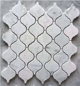 Polished Hexagon Carrara White Marble Mosaic