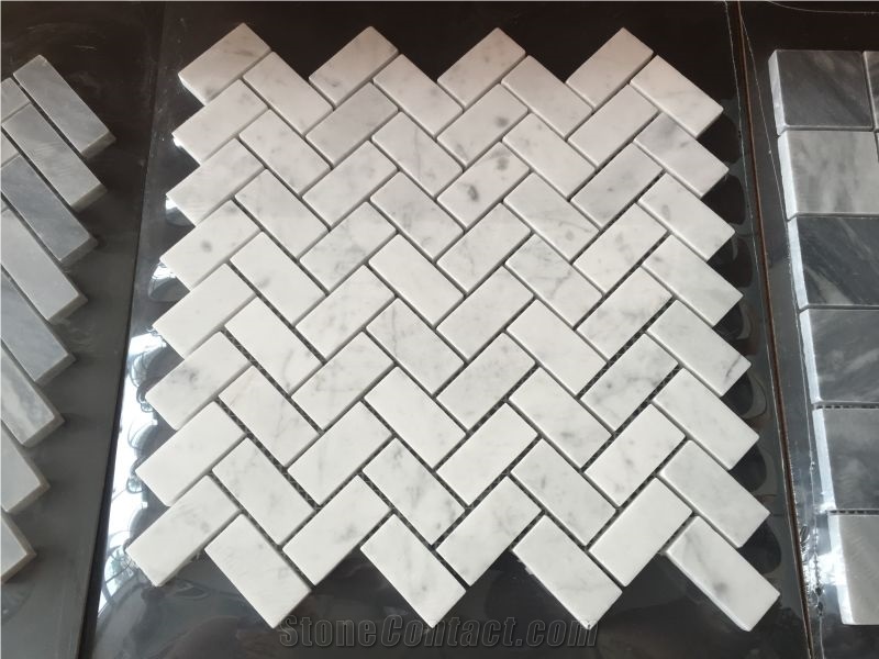 Polished Hexagon Carrara White Marble Mosaic