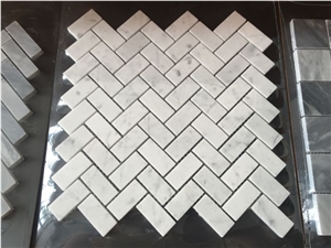 Polished Hexagon Carrara White Marble Mosaic