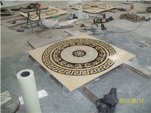 Polished Waterjet Square Marble Mdeallions Floor