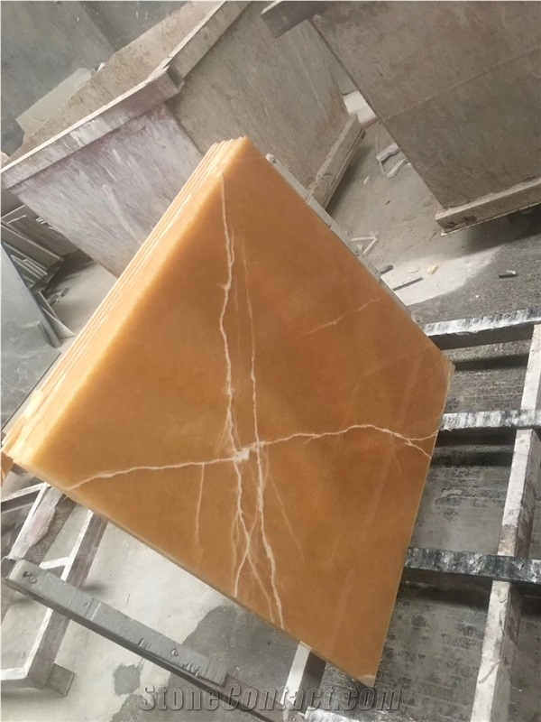 Transmit Light Stone Golden Orange Onyx Slabs
