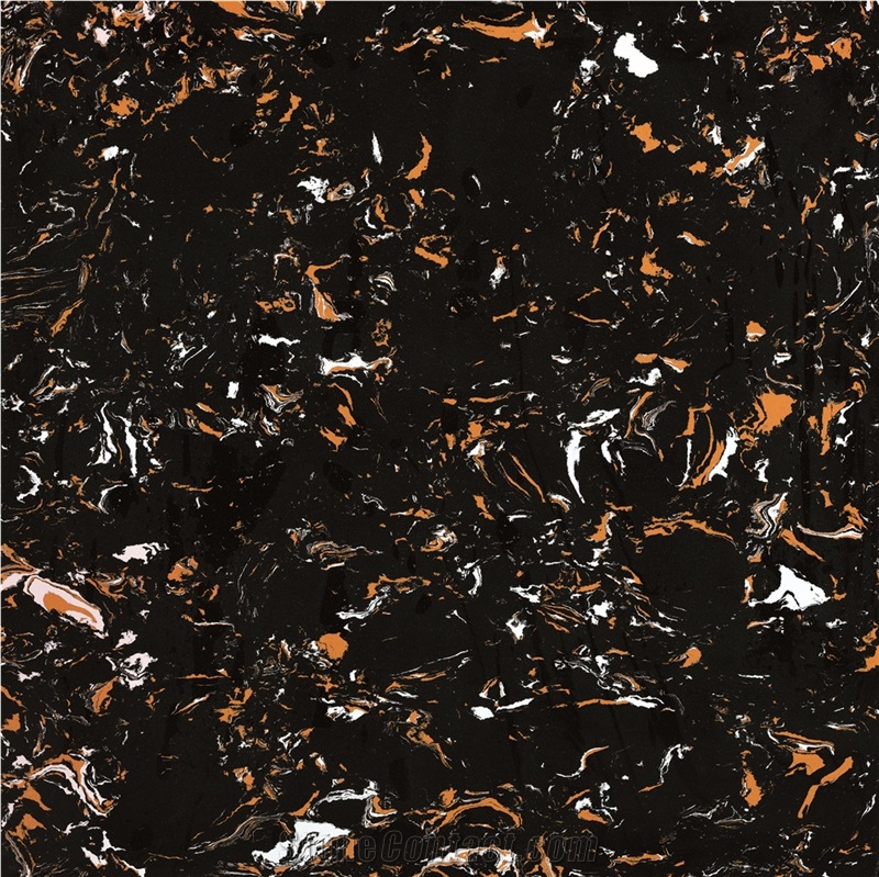 Artificial Black Golden Flower Marble