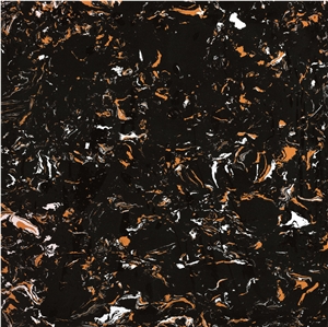 Artificial Black Golden Flower Marble