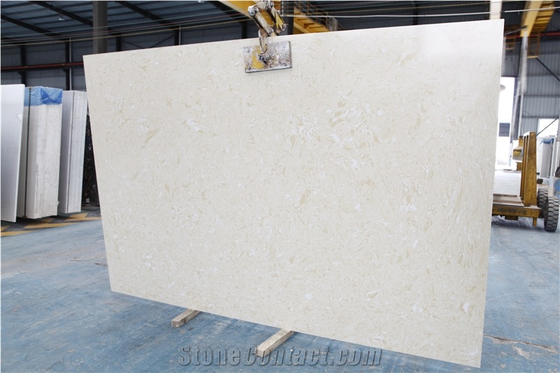 Classical Rose White Artificial Stone Slab