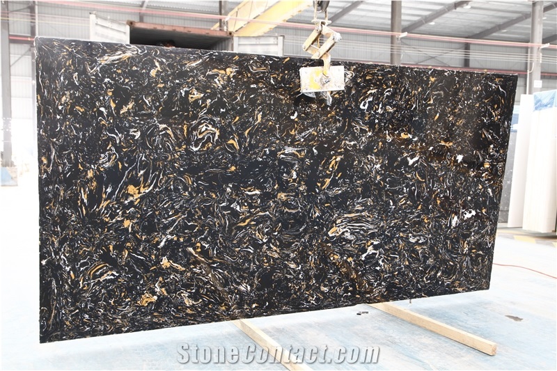Portoro Artificial Stone Slabs for Flooring Tiles
